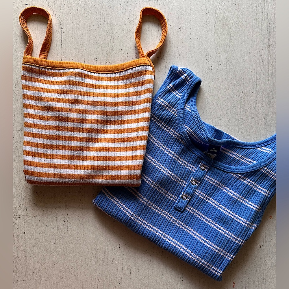 Old Navy big girls striped stretch tanks bundle